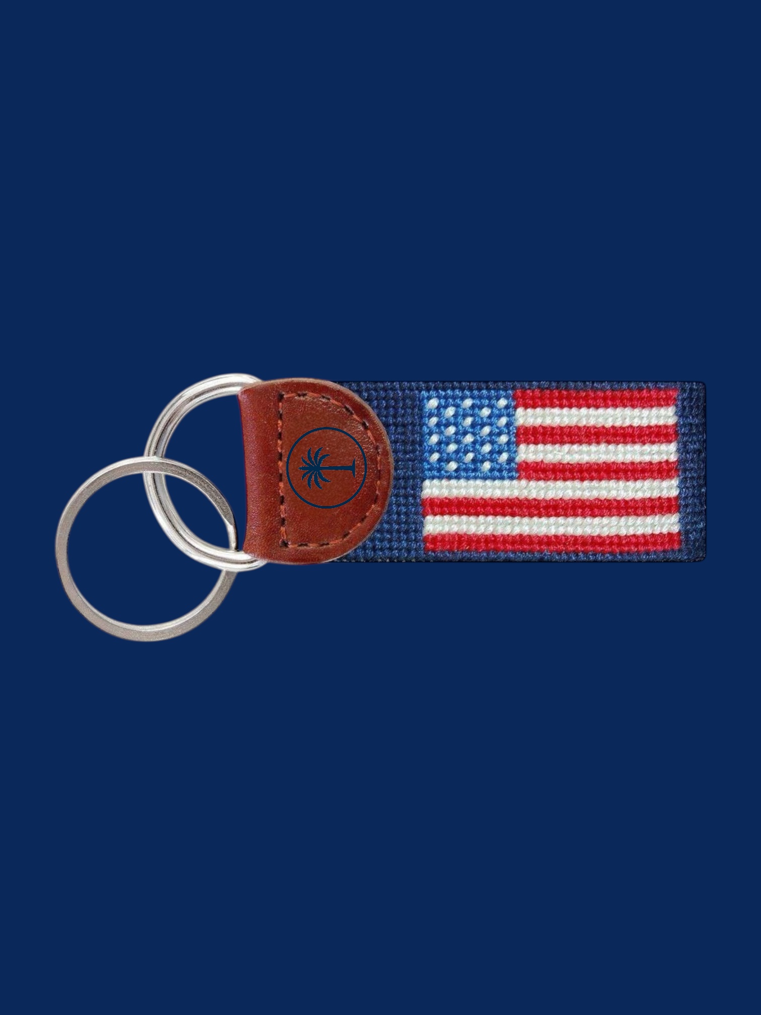 American Flag Needlepoint Keychain