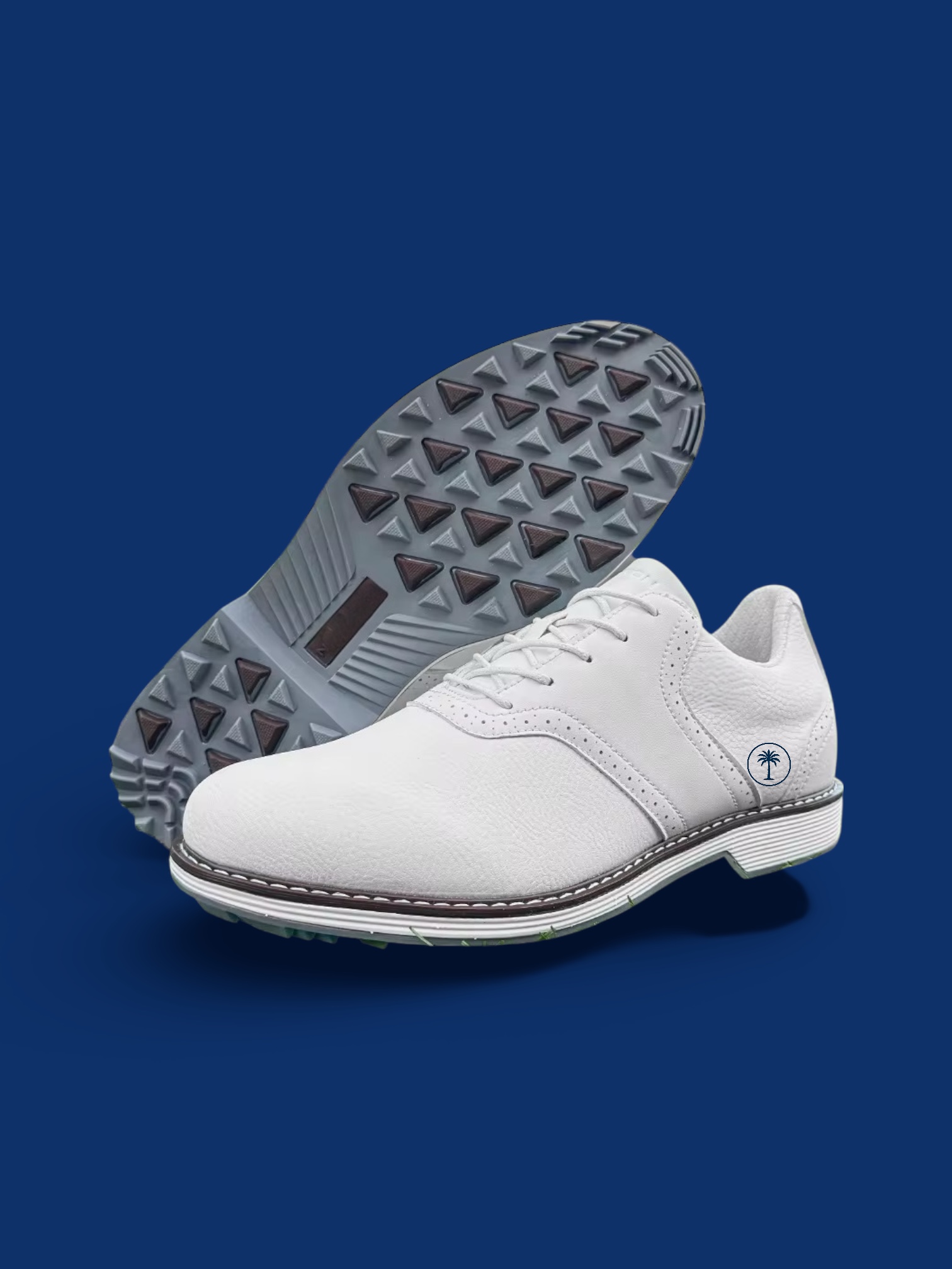 Palmetto Isle Premier Golf Shoes - White and Brown